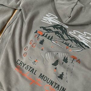 Gray Hoodie with Mountain Graphic